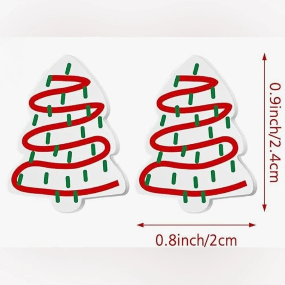 BUY NOW little Debbie inspired Festive Christmas Tree  stud earrings - Picture 3 of 3